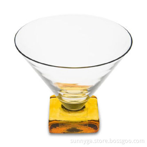 Multifunction Glass with Square Colorful Base and 368mL Volume